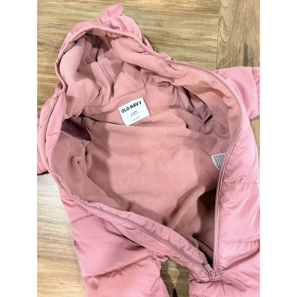Old Navy Baby Girls Water-Resistant Frost Free Puffer Snowsuit Bunting 6-12 Mths